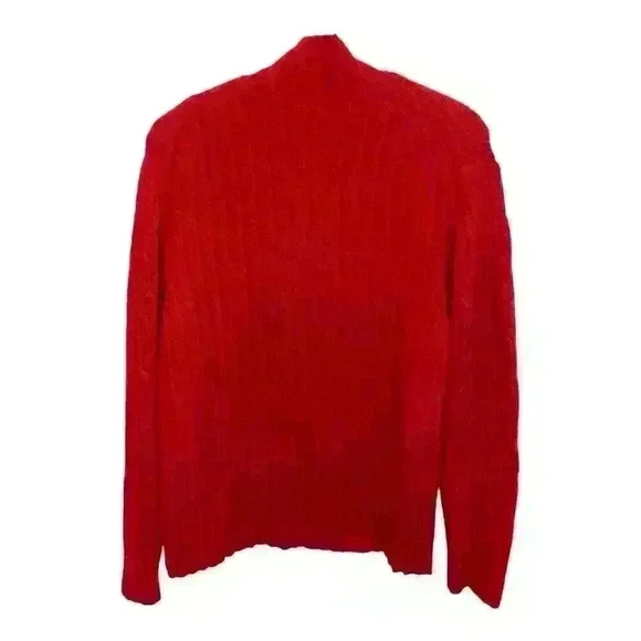 Ruff Hewn Women's XL Red Cable Knit Quarter-Zip Pullover Sweater - Picture 2 of 3